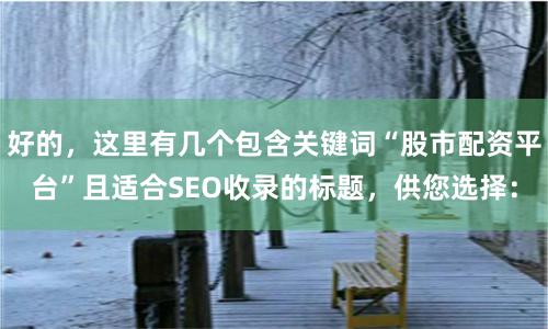 好的，这里有几个包含关键词“股市配资平台”且适合SEO收录的标题，供您选择：